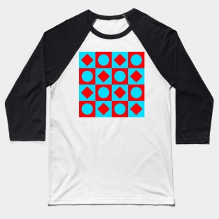 red and blue geometrical pattern Baseball T-Shirt